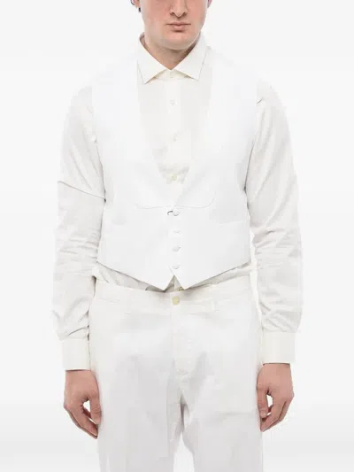 Corneliani Martingale-back Single-breasted Waistcoat In White