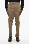 Corneliani Medium Waist Gabardine Cotton Academy Pants In Brown