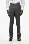 Corneliani Medium Waist Virgin Wool Leader Pants In Gray