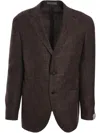 Corneliani Mélange Blazer In Brown