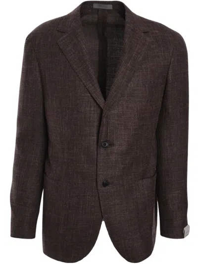 Corneliani Mélange Blazer In Brown