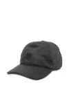 Corneliani Melange Dark Grey Emblem Cap In Black