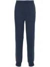 Corneliani Mélange-effect Track Pants In Blue