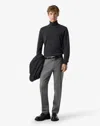 Corneliani Melange Grey Stretch Wool Bengaline Trousers In Gray