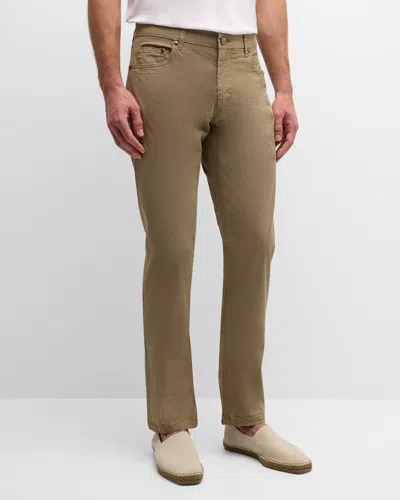Corneliani Men's 5-pocket Stretch Gabardine Pants In Dk Gry Sld