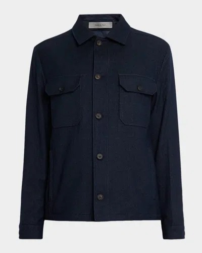 Corneliani Men & Apos;s Wool Shirt Jacket In Blue