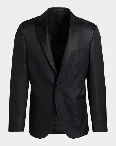 Corneliani Men & Apos;s Wool-silk Jacquard Sport Jacket In Navy