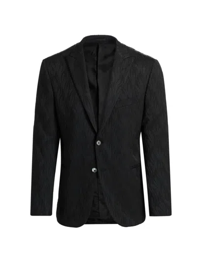 Corneliani Men's Black Flame Single-breasted Evening Jacket In Multi