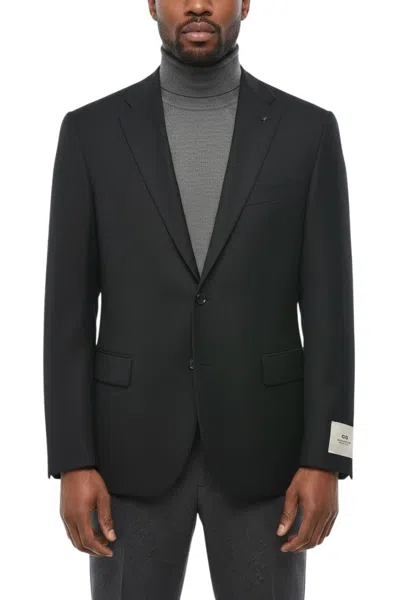 Corneliani Men Black Notched Lapel Blazer