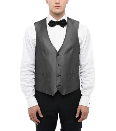 Corneliani Men Black Tailored V Neck Waistcoat