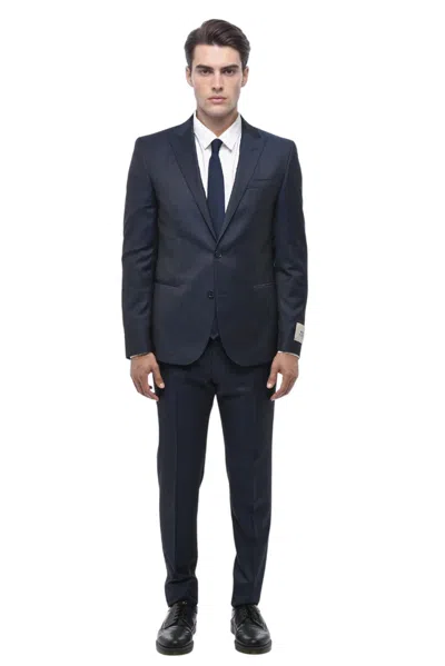 Corneliani Men Blue Peaked Lapel Suit
