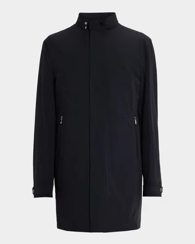 Corneliani Men's Caban Nylon Coat In Blue