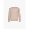 Corneliani Mens Camel Long-sleeve Brushed Wool And Cashmere-blend Knitted Polo Shirt