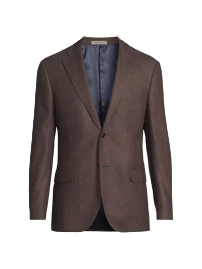 Corneliani Men's Check Wool-cashmere Sport Coat In Brown