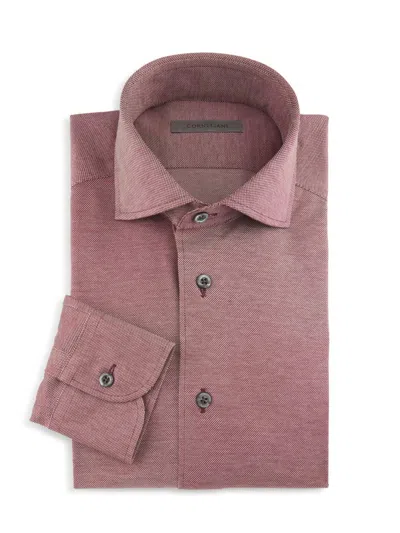 Corneliani Men's Cotton Pique Shirt In Pink