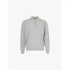 Corneliani Mens Grey Long-sleeve Brushed Wool And Cashmere-blend Knitted Polo Shirt In Grey