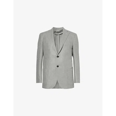 Corneliani Mens Grey Notch-lapel Regular-fit Wool And Cashmere-blend Blazer