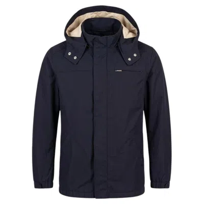 Pre-owned Corneliani Men's Hooded Jacket It52 Blue Wool Blend, Large