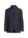 Corneliani Blue Stretch Technical Wool Jacket With Detachable Vest In Blue