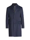 Corneliani Virgin Wool Overcoat In Blue