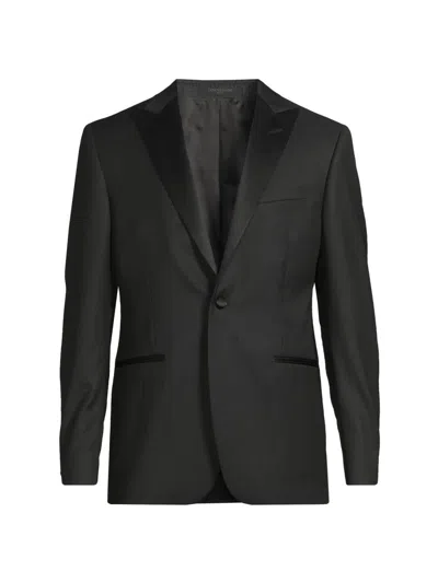Corneliani Men's Jacquard Tuxedo Peak-lapel Jacket In Black