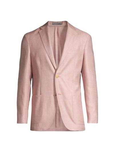 Corneliani Men's Linen & Wool-blend Two-button Sport Coat In Light Pink