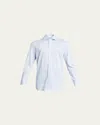 Corneliani Men's Melange Sport Shirt In Light Blue Solid