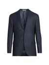 Corneliani Men's Mini Check Wool Sport Coat In Blue