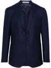 Corneliani Men Navy Blue Single-breasted Blazer In Blue