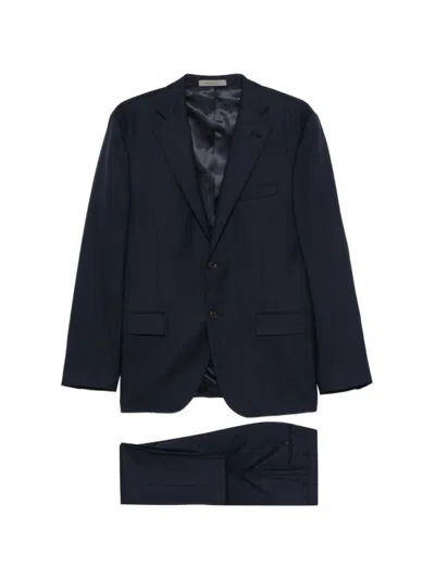 CORNELIANI MEN NAVY BLUE SOLID TWO-PIECE FORMAL SUIT, 46 LUXURY SUITS FOR MEN DARVEYS