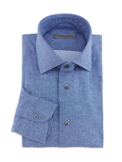 Corneliani Men's P178 Melange Tech Shirt In Blue