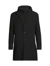 Corneliani Single-breasted Hooded Lightweight Jacket In Black
