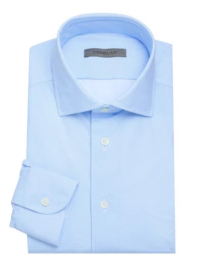 Corneliani Men's Performance Stretch-nylon Shirt In Blue