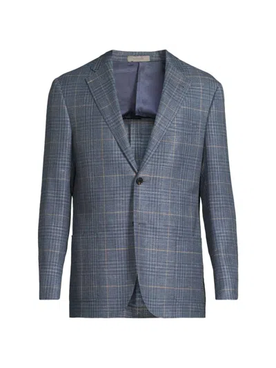 Corneliani Men's Plaid Single-breasted Sport Jacket In Gray