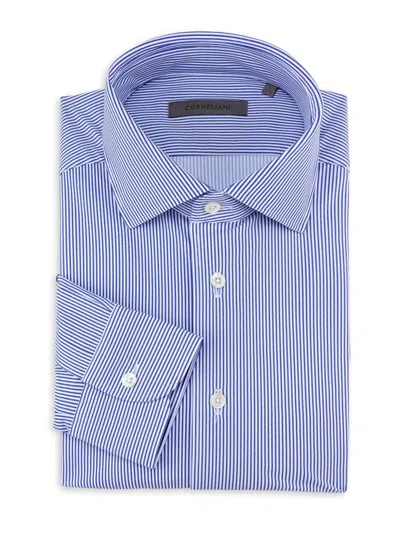 Corneliani Men's Stretch Performance Shirt In Blue