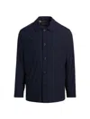 Corneliani Blue Stretch Technical Wool Field Jacket In Blue