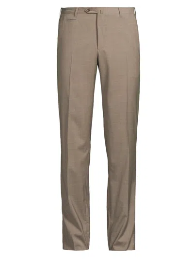 Corneliani Men's Stretch-wool Trousers In Brown