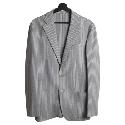 Pre-owned Corneliani Men's Striped Blazer Jacket Size M - D0755 In Gray