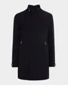 Corneliani Mens Black Concealed-hood Detachable-lining Waterproof Jacket In Navy