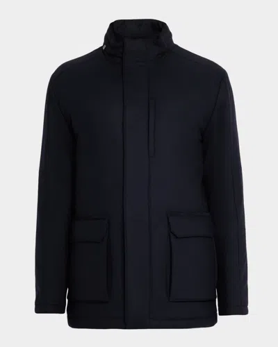 Corneliani Men's Technical Cashmere Field Jacket In Blue