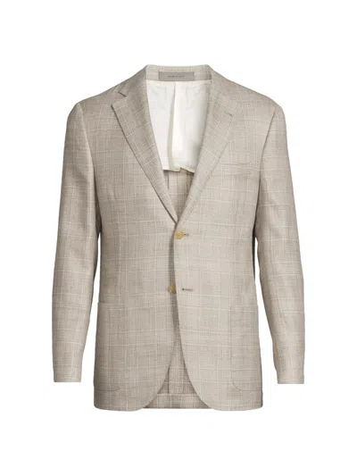 Corneliani Men's Textured Virgin Wool Jacket In Gray