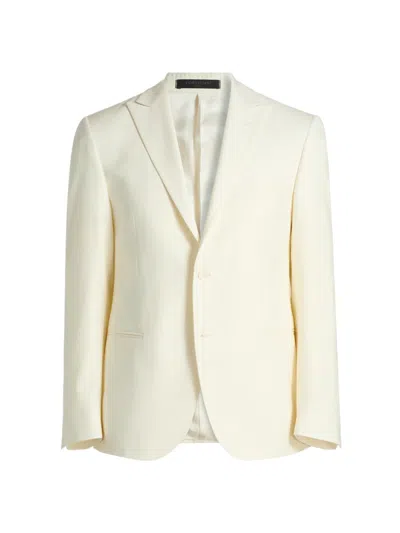 Corneliani Men's Virgin Wool Jacquard Dinner Jacket In White