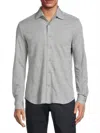 Corneliani Men's Wool-blend Button-up Shirt In Gray