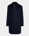 Corneliani Men's Wool Id Topcoat In Navy