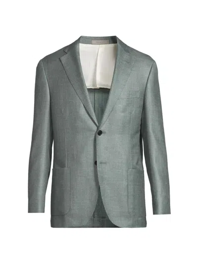 Corneliani Men's Wool-blend Single-breasted Blazer In Green