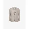 Corneliani Mens Brick Brown Academy Checked Silk-wool Blend Jacket In Neutral