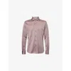 Corneliani Mens Pointed-collar Long-sleeve Jersey Shirt Burned Land Brown