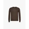 Corneliani Mens Brown Long-sleeve Brushed Wool And Cashmere-blend Knitted Polo Shirt