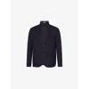 Corneliani Mens Navy Patch-pocket Button-up Wool Jacket In Blue