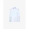 Corneliani Mens Sky Blue Regular-fit Wrinkle-free Cotton Shirt In Blue